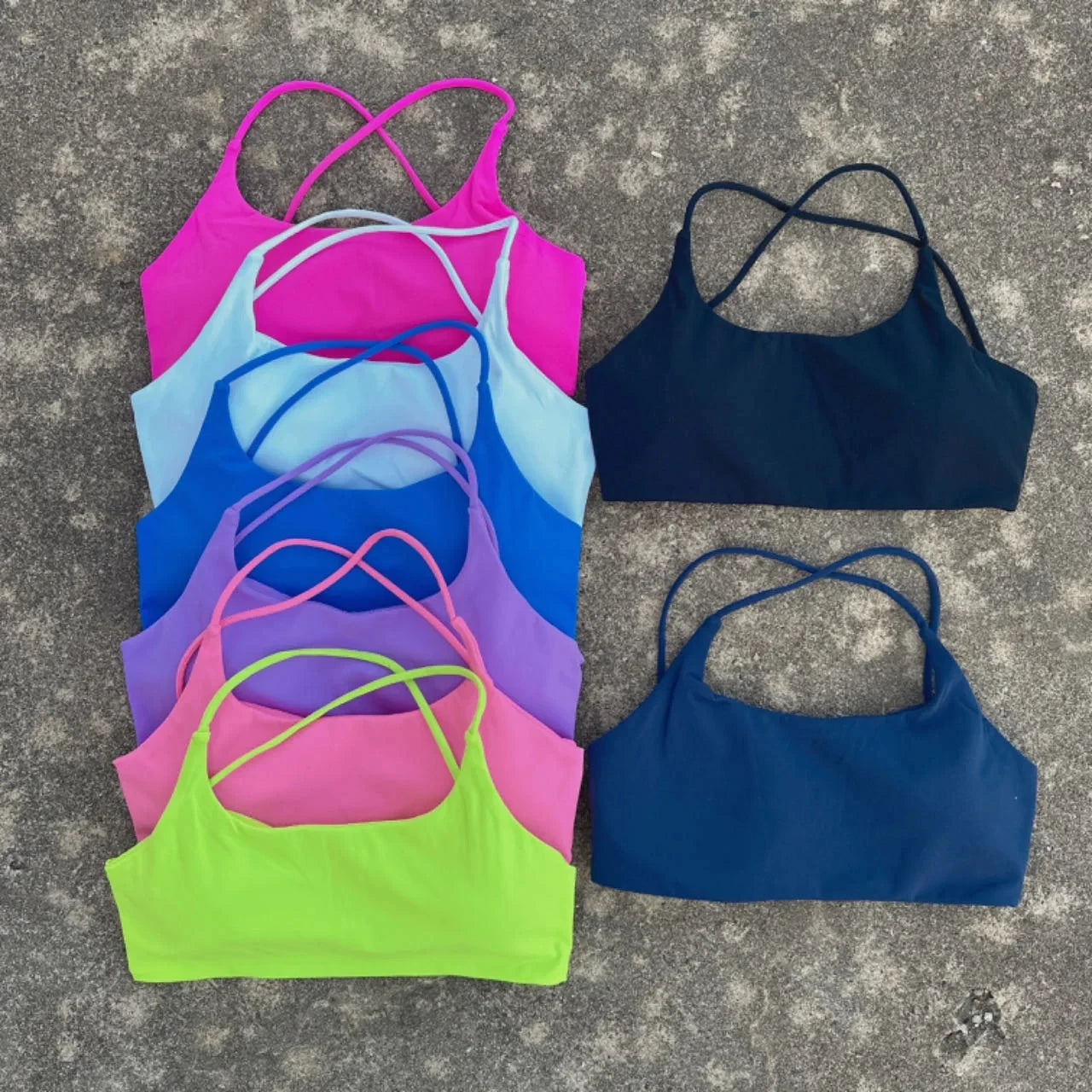 Cross Back Hollow Yoga Sports Bra – Push-Up Chest Pad Fitness Gym Top
