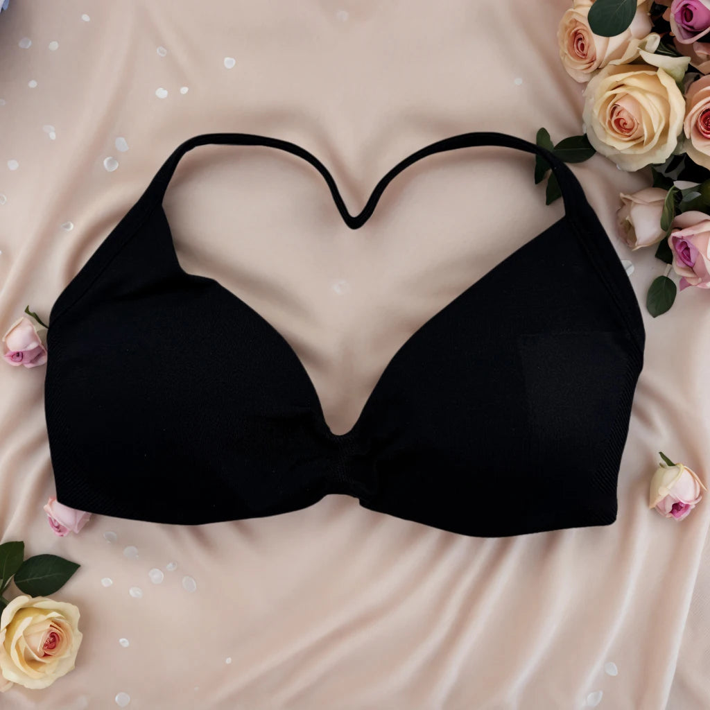 High Support Lace-Up Sports Bra – Thin Strap Camisole Seamless Push-Up Yoga