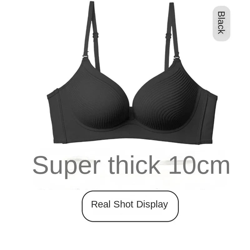 New 2025 10cm Push up Bra for Small Breasts CE Certified Ultra Thick Seamless T-Shirt Bra with 3D Memory Foam Cups