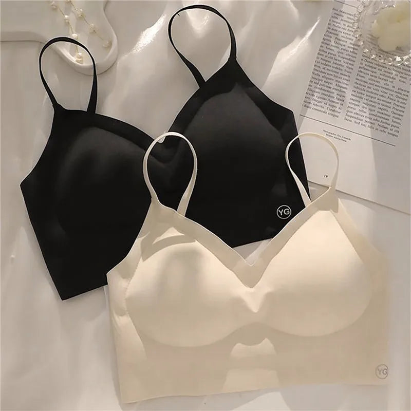 Seamless Deep U Plunge Bra – Backless Push-Up with Transparent Strap