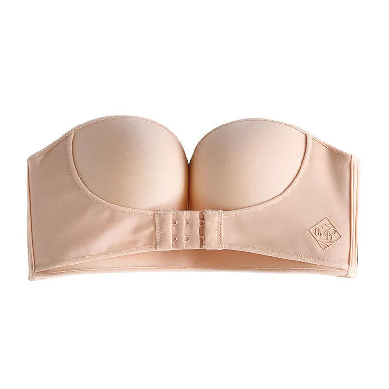 FINETOO Front Closure Strapless Bra – Wireless One-Piece Invisible Push-Up