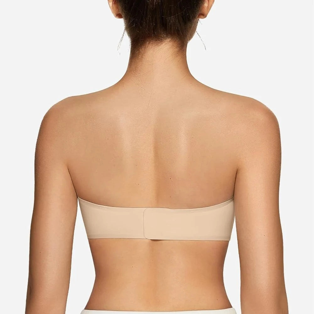 Jelly Push-Up Bandeau Bra – Non-Slip Wireless Padded Seamless Tube Bra