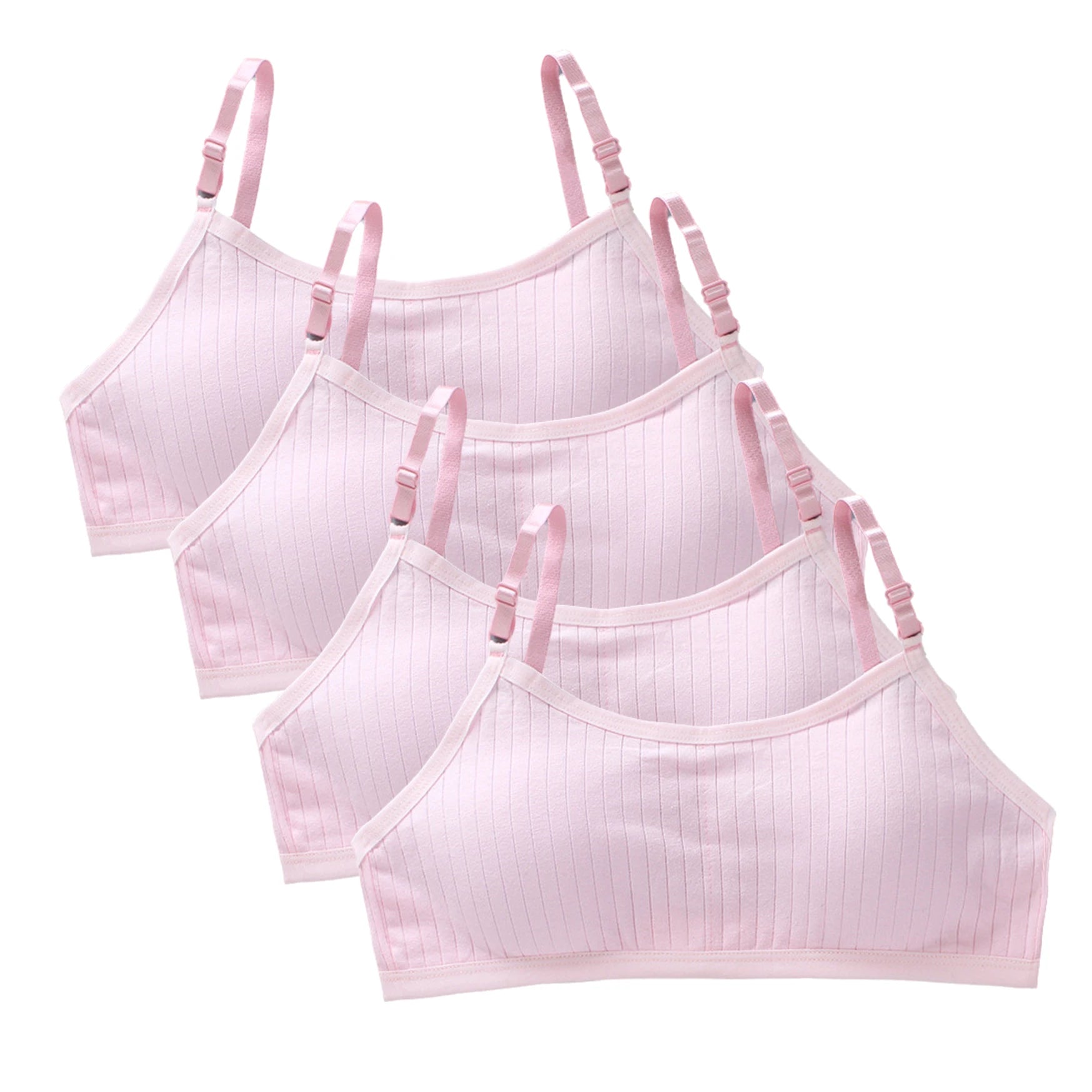 Girls Training Bras 4-Pack – Seamless Soft Cotton Vest Bra (Ages 8–20)