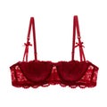 1/2 Half Cup Bras KUCLUT  Plus Size Lingerie Red Thin Underwear Cotton Sexy Push Up Balconette Bra Top Black White A B C D Cup