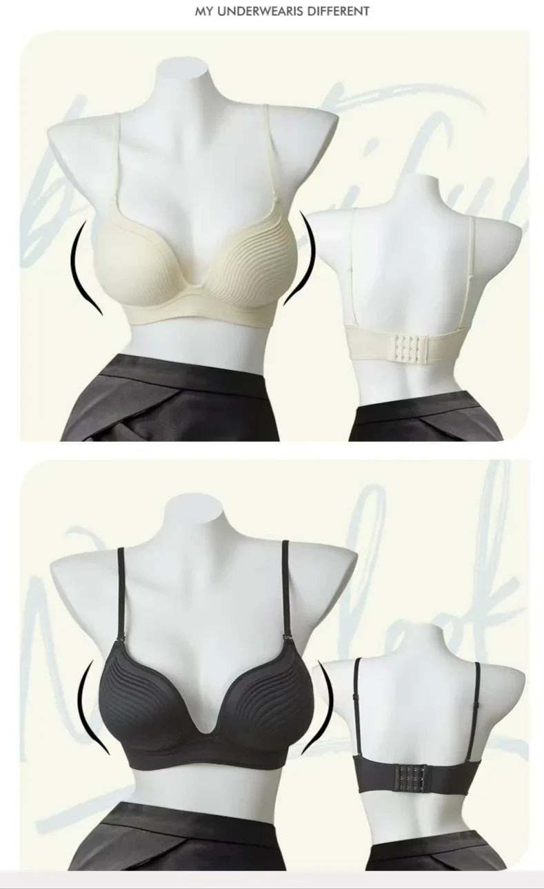 10CM Push Up Bra for Small Chest, Seamless Invisible Lingerie Natural Cleavage Enhancement, No Marks T-Shirt Bra