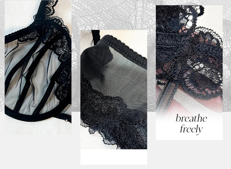 2026 Ultra Thin Mesh Bras Women  Underwire Full Cup Size Lace Bra  Unlined Minimizer  Plus-size Bra Women's Intimates