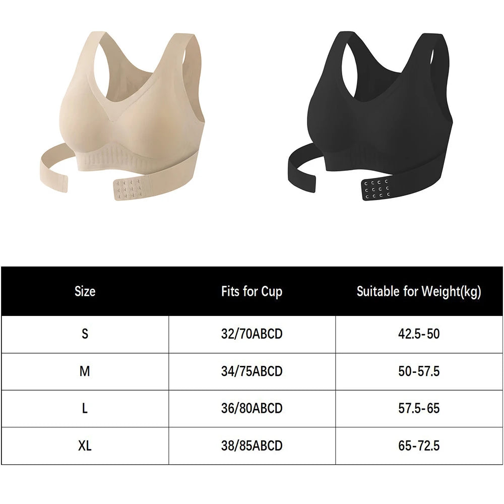 Wireless Posture Correction Bra For Women Seamless Push Up Bralette Back Support Daily Bra Full Coverage T-shirt Brassiere