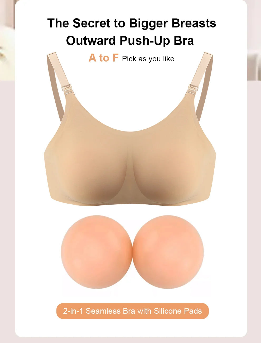 Silicone Breast Forms Bra – Round Shape Push-Up One-Piece