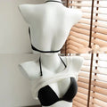 Halter Neck Backless Bra – Thin Strap Side Gathering Summer Lingerie