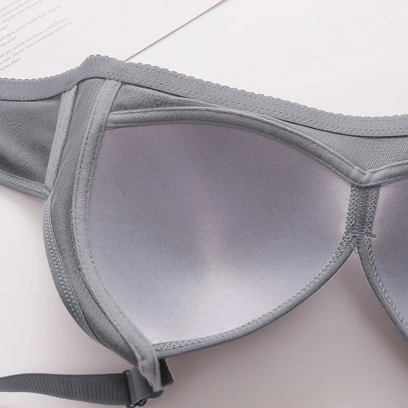 Gray bra on a light gray background