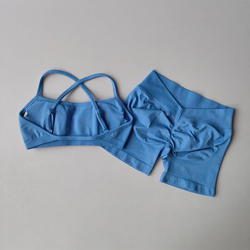 Gathering Shockproof Sports Bra – Seamless Crop Top Beautiful Back