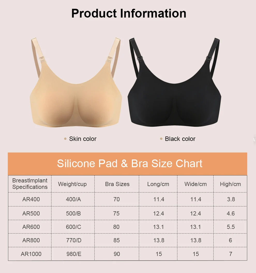 Silicone Breast Forms Bra – Round Shape Push-Up One-Piece