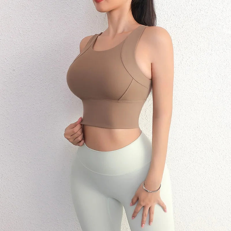 Cloud Hide High Support Sports Bra – Shockproof Yoga Crop Top Large Size S–2XL
