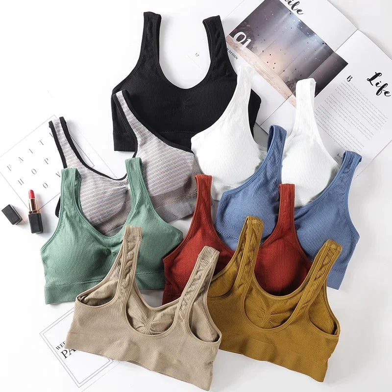 Seamless Push-Up Bralette – Wire-Free Padded Sport Underwear M–L