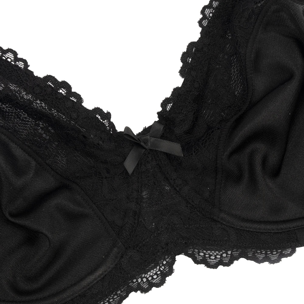 Sheroine Lace Underwire Bra, Floral Minimizer Full Coverage Non-Padded Bras for Women Everyday Comfort T-Shirt Support