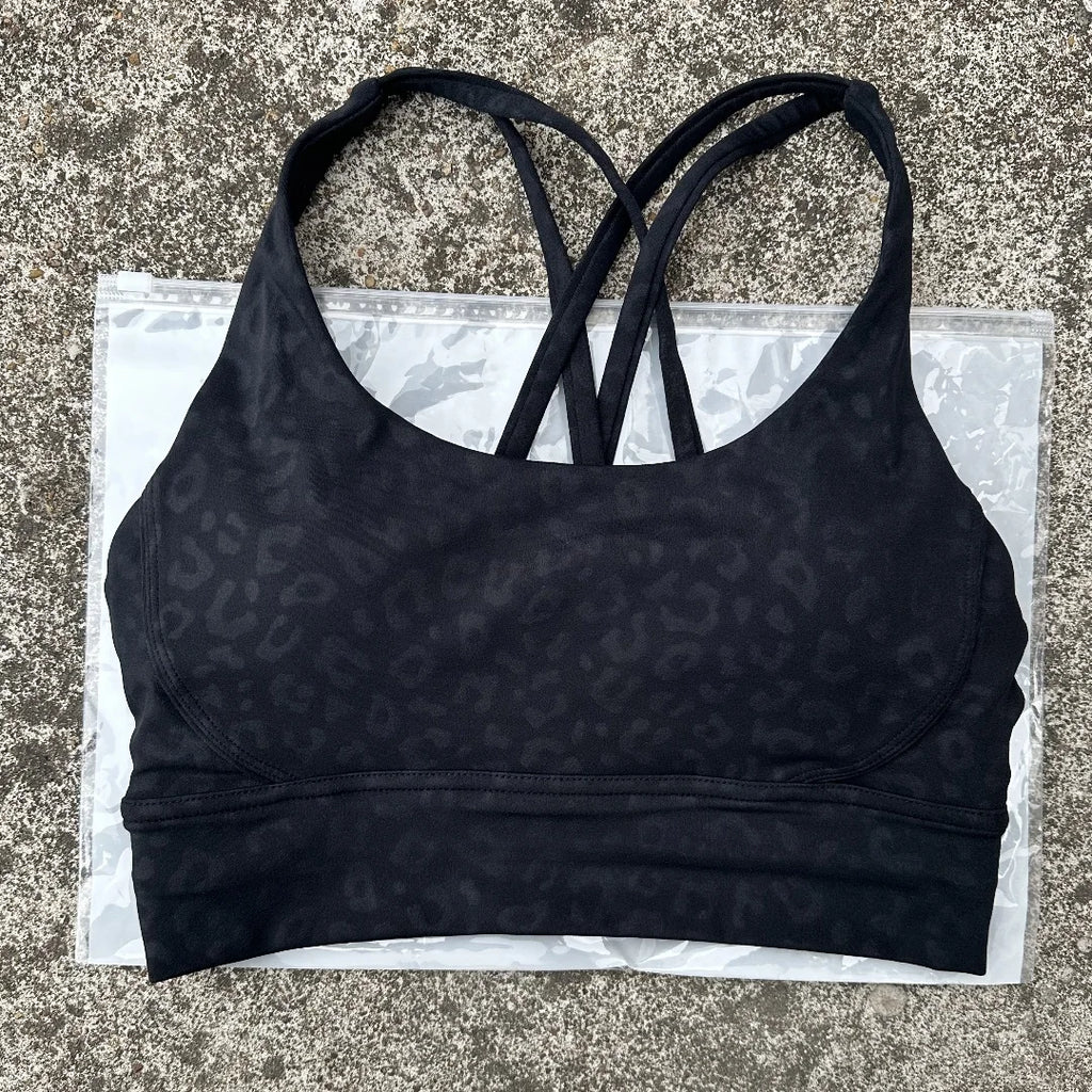 Cross Back Sports Bra Vest – High Support Shockproof Padded Gym Top