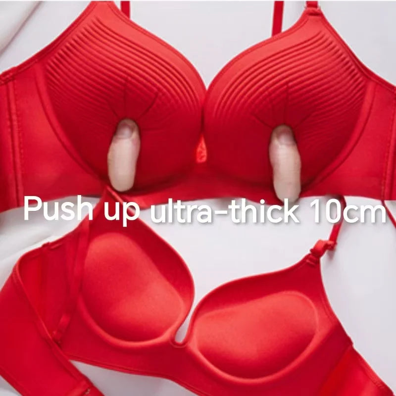 10CM Push Up Bra for Small Chest, Seamless Invisible Lingerie Natural Cleavage Enhancement, No Marks T-Shirt Bra