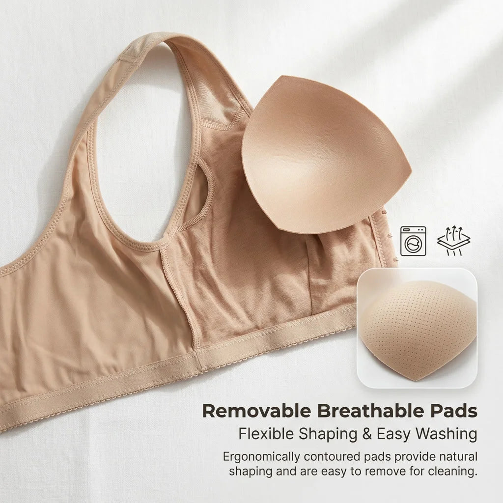 Sports Bra for Women Minimizer Support Front Closure Posture Corrector Shaper Push Up Yoga Fitness Running Padded Bralette