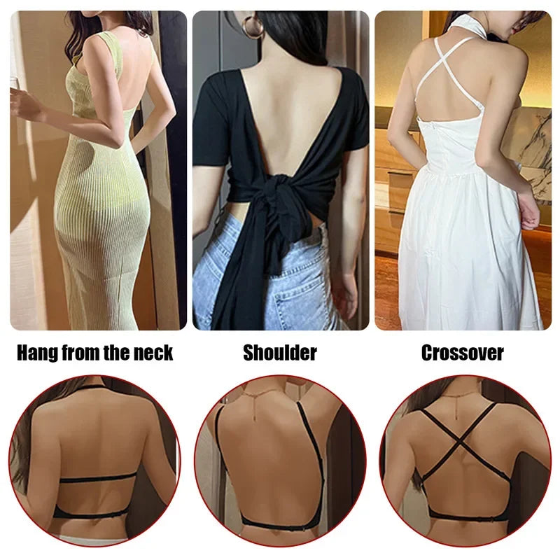 Invisible Push-Up Bra – Backless Open Back for Weddings & Dresses