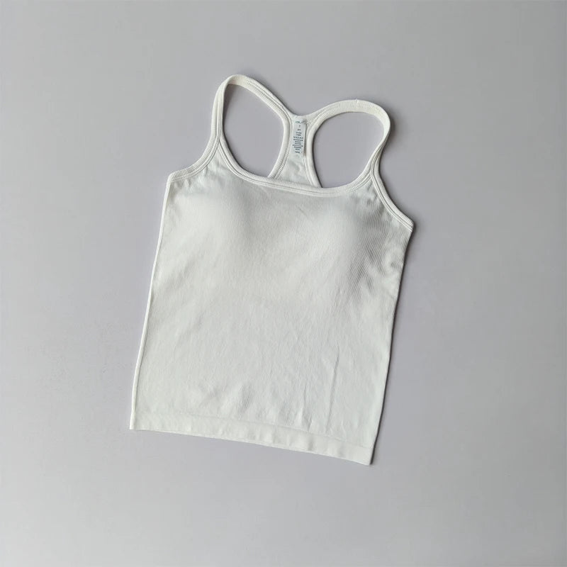 Sports Vest Anti-shock Quick-drying Running Underwear with Chest Pad Fitness Girl Stretch I-shaped Suspender Yoga Bras Clothing