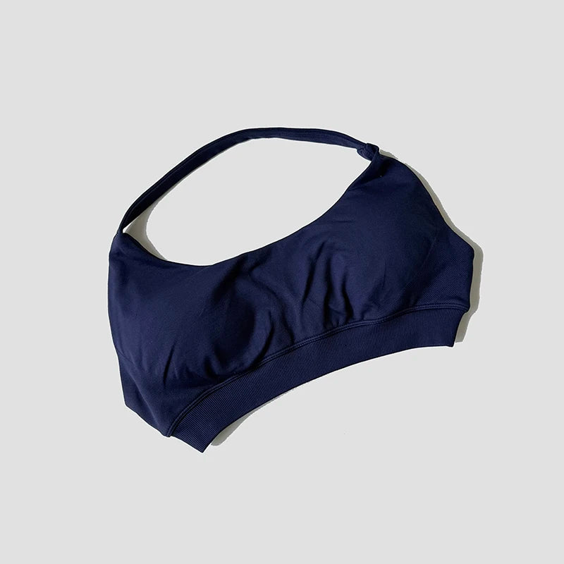 Seamless Halter Neck Strap Bra Sports Bra for Women Sexy Back Padded Yoga Top Bra Gym Crop Top