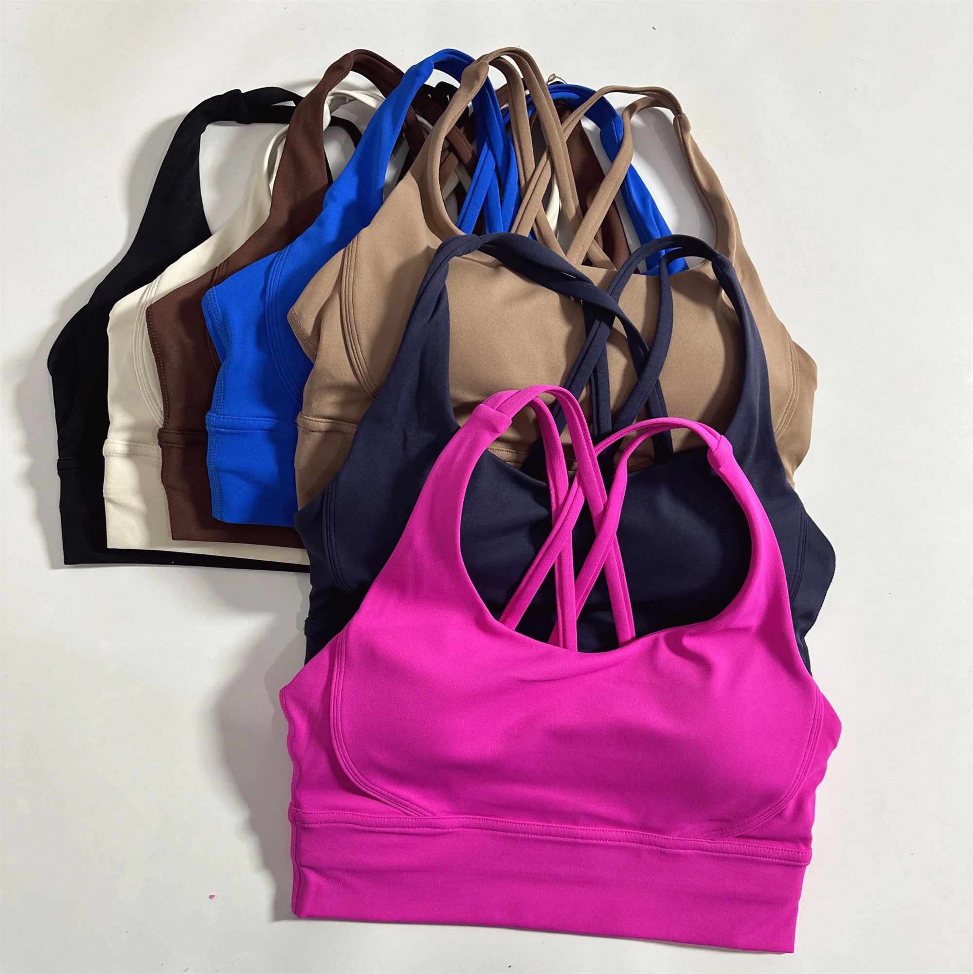 Cross Back Sports Bra Vest – High Support Shockproof Padded Gym Top
