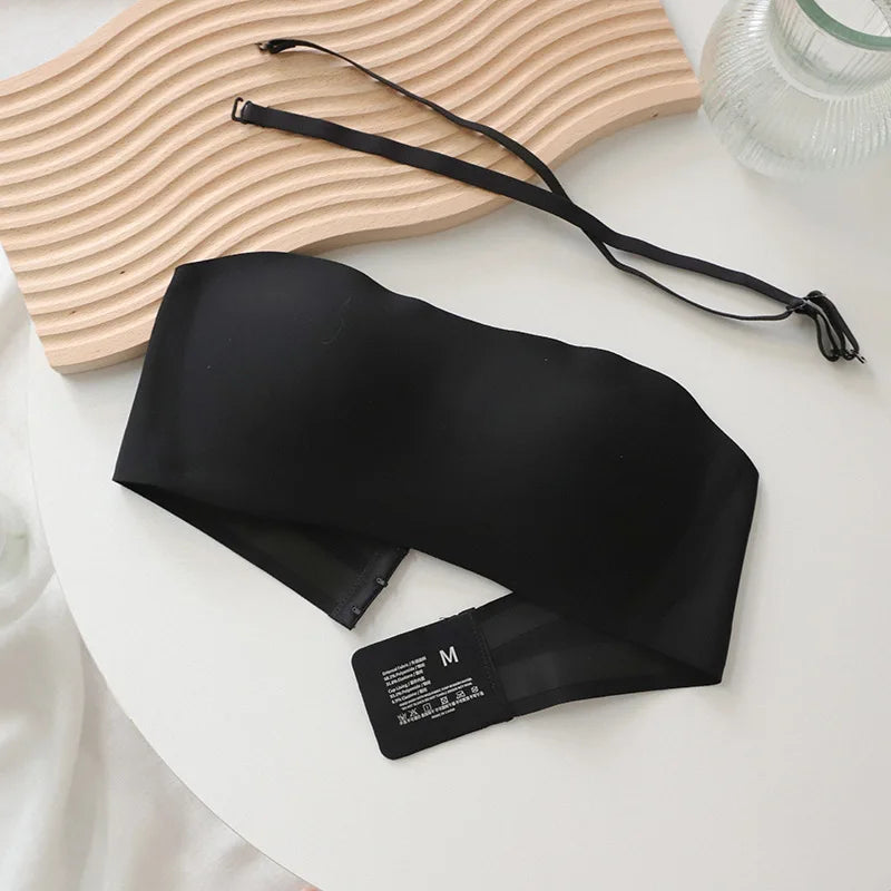 Seamless Tube Top Bra – Invisible Strapless Non-Slip Push-Up Wireless Lingerie