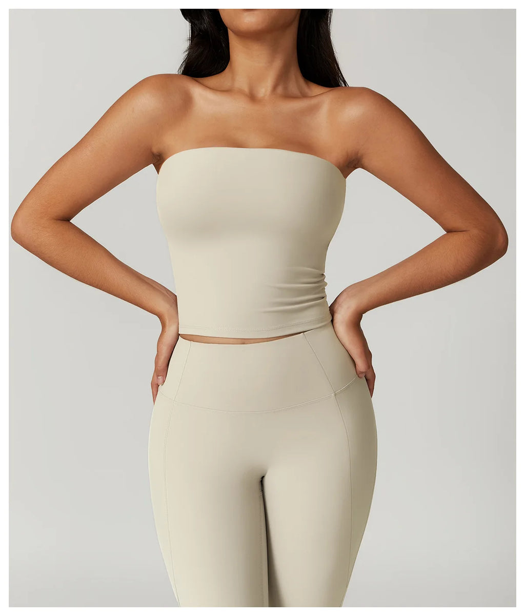 Strapless Yoga Vest for Women Sexy Beautiful Back Sports Bra for Women's Underwear Gym Shock-absorbing Quick Drying Fitness Top