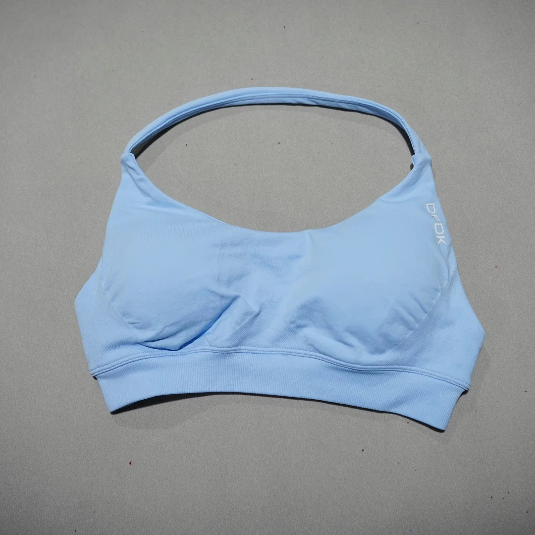 DFDK Women Seamless Sports Bra High Support Backless Yoga Camisole Top Push Up Fitness Running Gym Workout Athletic Sport Bra