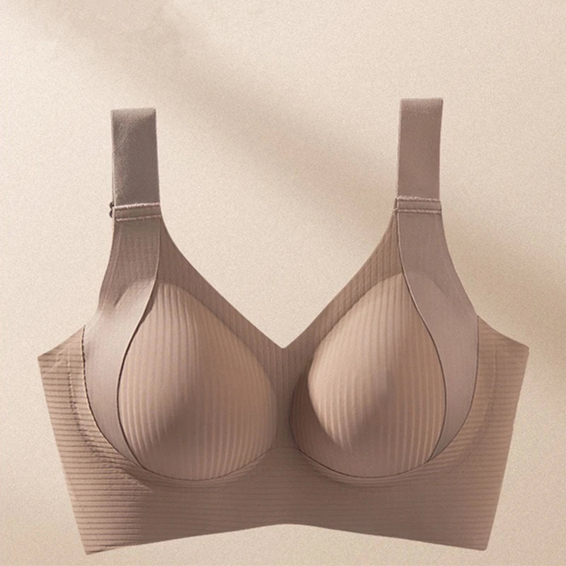 Beige bra on a beige background