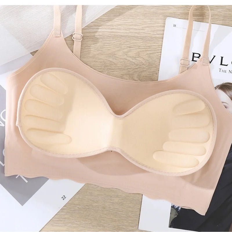 Ice Silk Wave Hem Seamless Bra – Wire-Free Invisible T-Shirt Bralette S–XXL