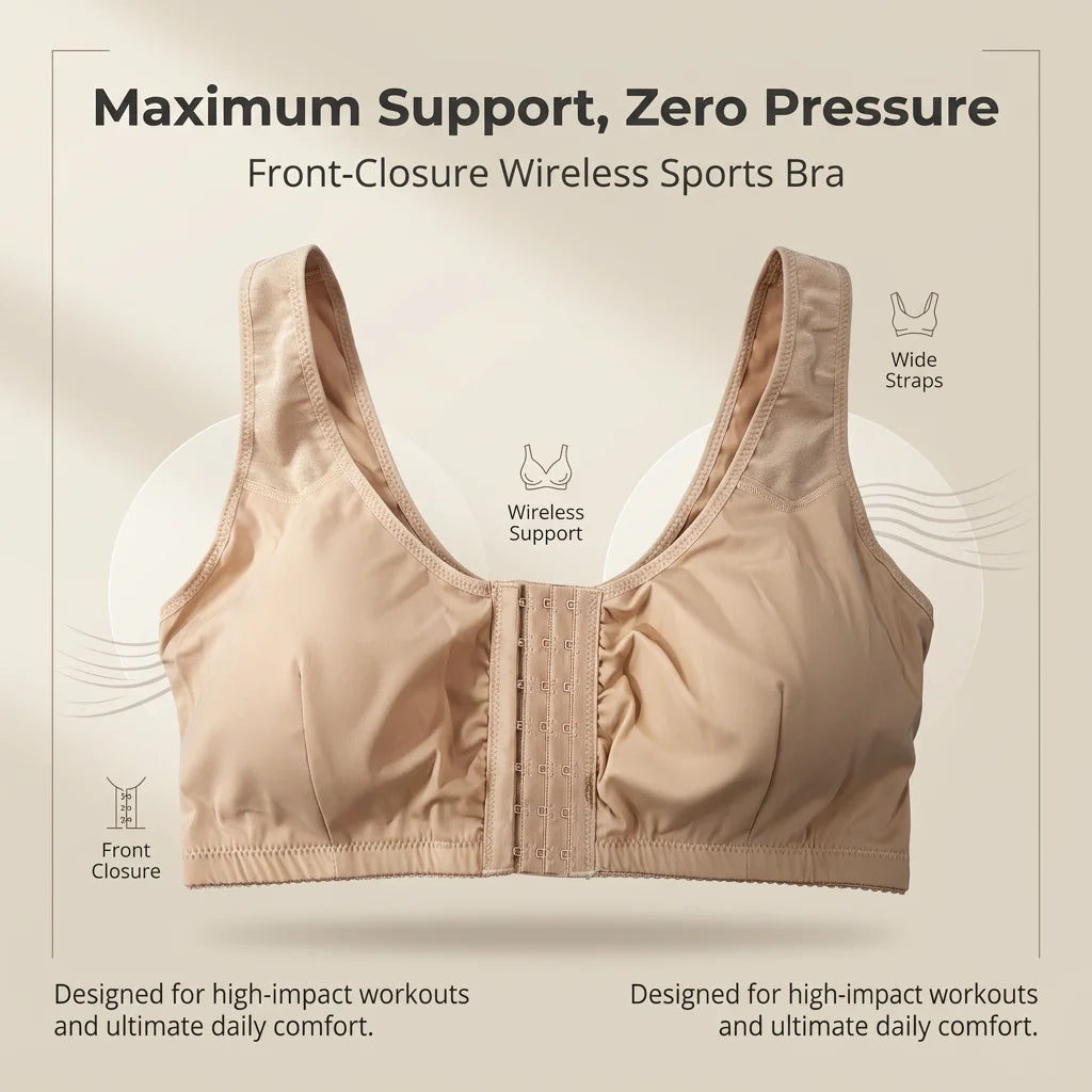Sports Bra for Women Minimizer Support Front Closure Posture Corrector Shaper Push Up Yoga Fitness Running Padded Bralette