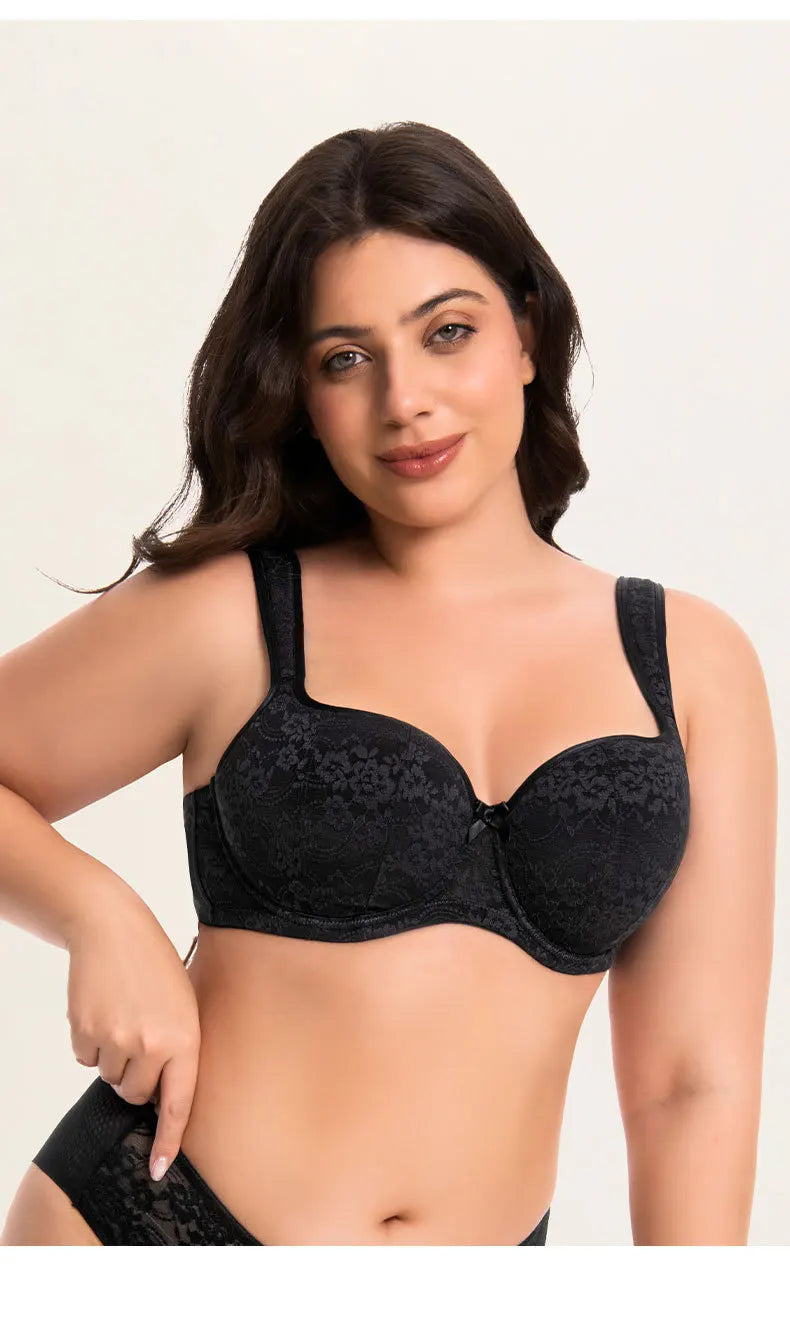 Large Size Bra for Women Full Coverage Lace Women's Push Up Balconette Bra Embroider Underwire Wide Straps Lingerie 2026