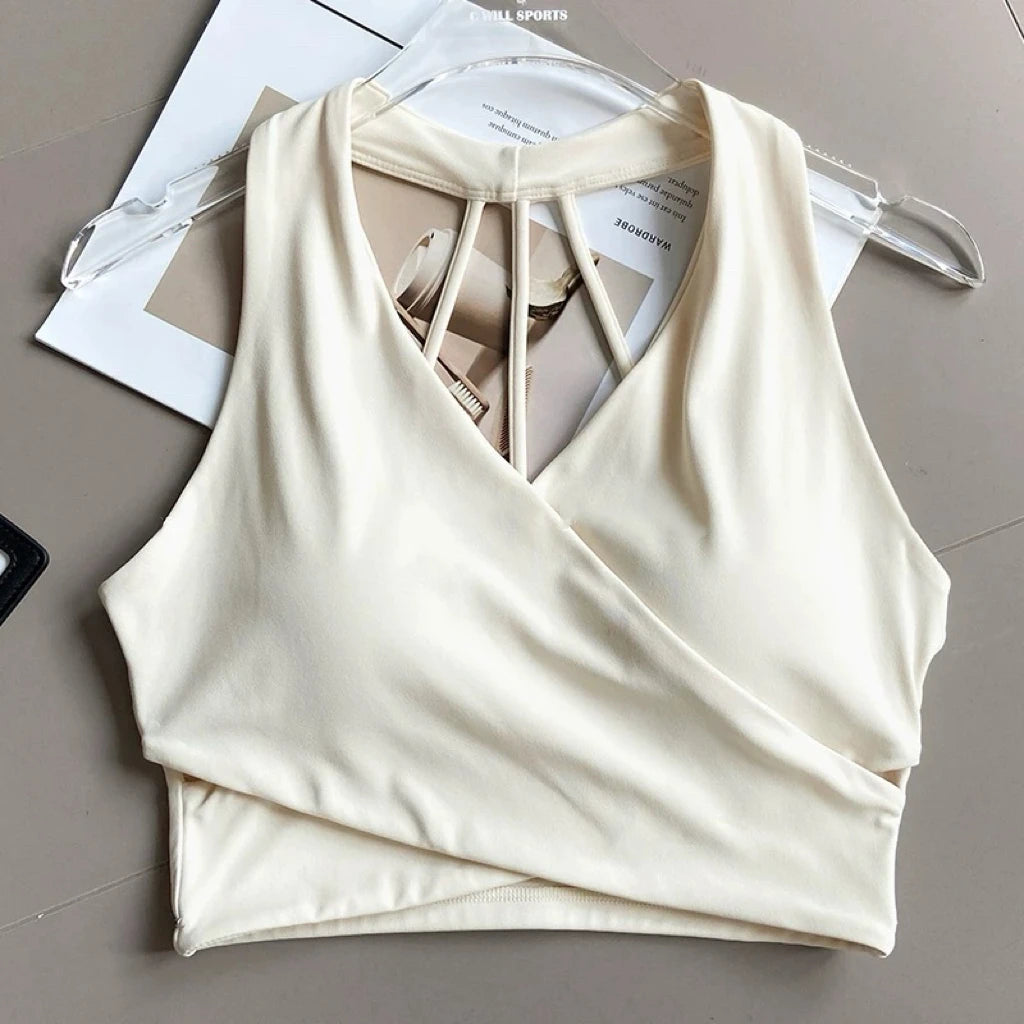 Shockproof Seamless Sexy Padded Athletic Sport Bra Women Backless Workout Gym Anti-Shock Yoga Crop Top Fitness Bra Suits