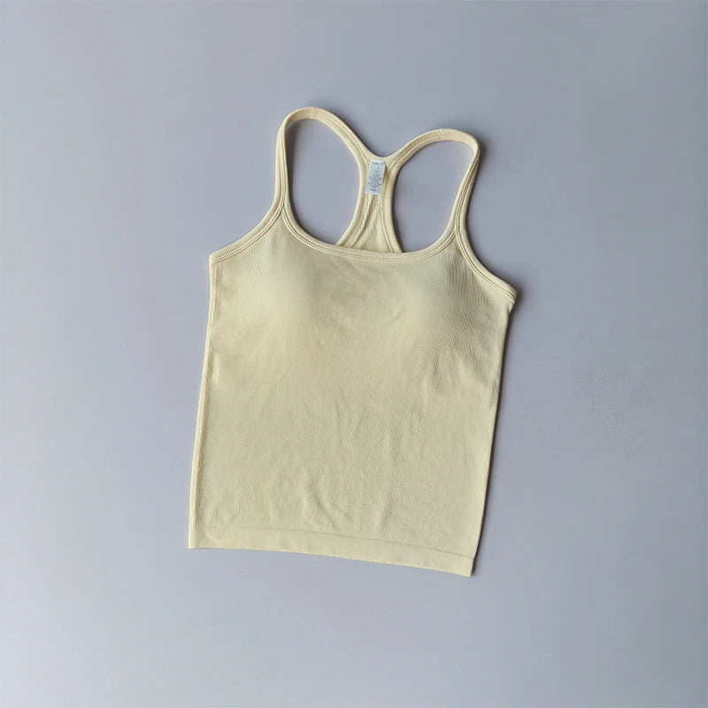 Sports Vest Anti-shock Quick-drying Running Underwear with Chest Pad Fitness Girl Stretch I-shaped Suspender Yoga Bras Clothing