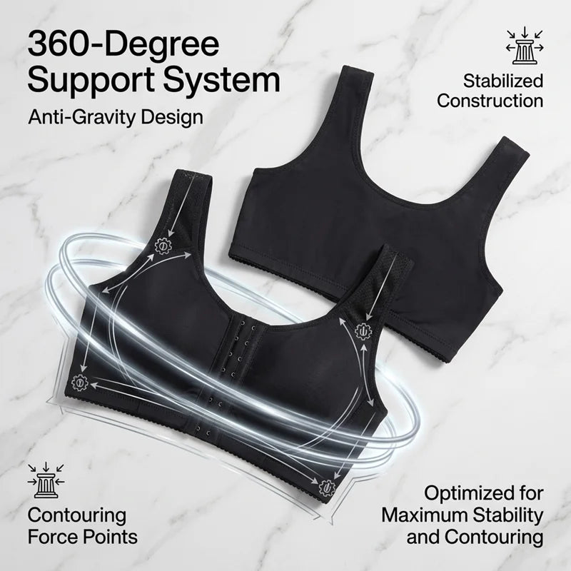 Sports Bra for Women Minimizer Support Front Closure Posture Corrector Shaper Push Up Yoga Fitness Running Padded Bralette