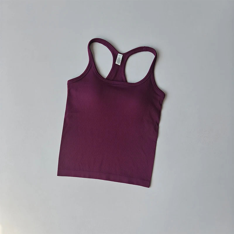 Sports Vest Anti-shock Quick-drying Running Underwear with Chest Pad Fitness Girl Stretch I-shaped Suspender Yoga Bras Clothing