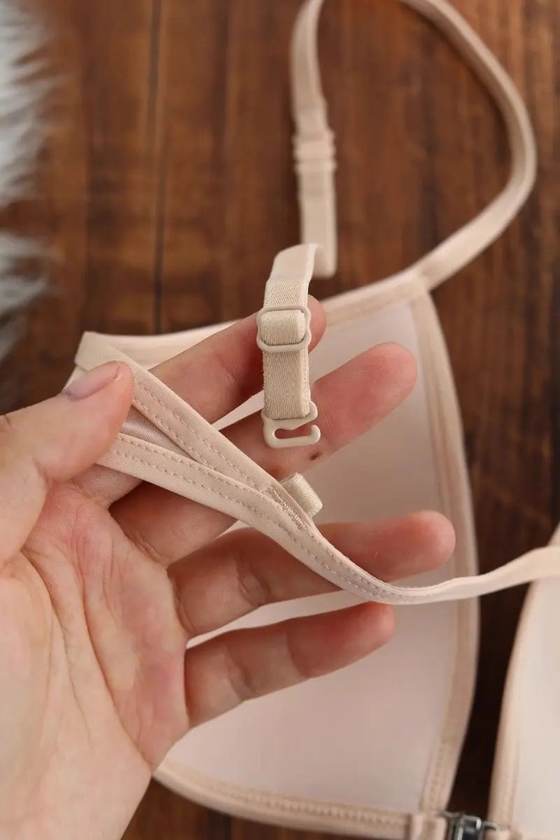Seamless Triangle Cup Bra – Cross Strap Front Buckle