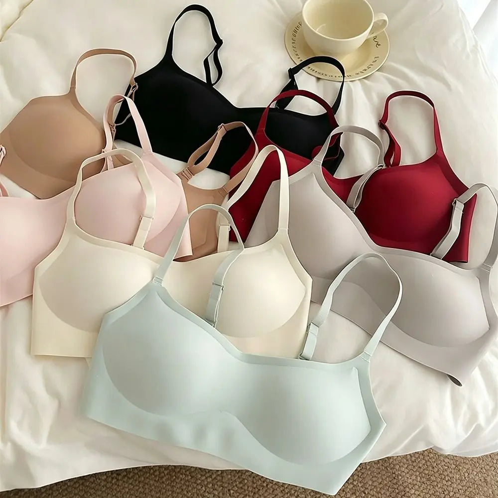 AB Cup Push-Up Bra – Seamless Low Neckline Breathable T-Shirt Everyday S–XL