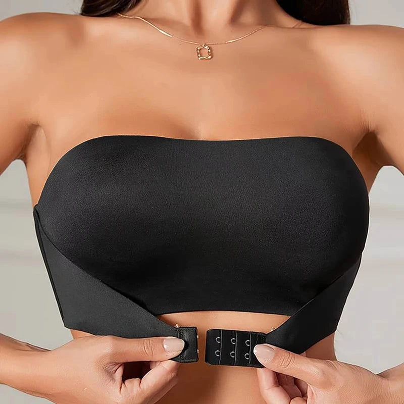 Aishang Underwear Bra Women‘s Front Closure Bra Brassiere Push up Smooth Strapless No padding Seamless Regular Sexy Women Summer