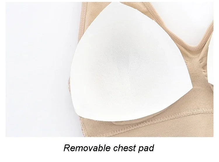 Breathable Sports Vest Bra – Sweat-Absorbent Shockproof Padded Gym Running Top
