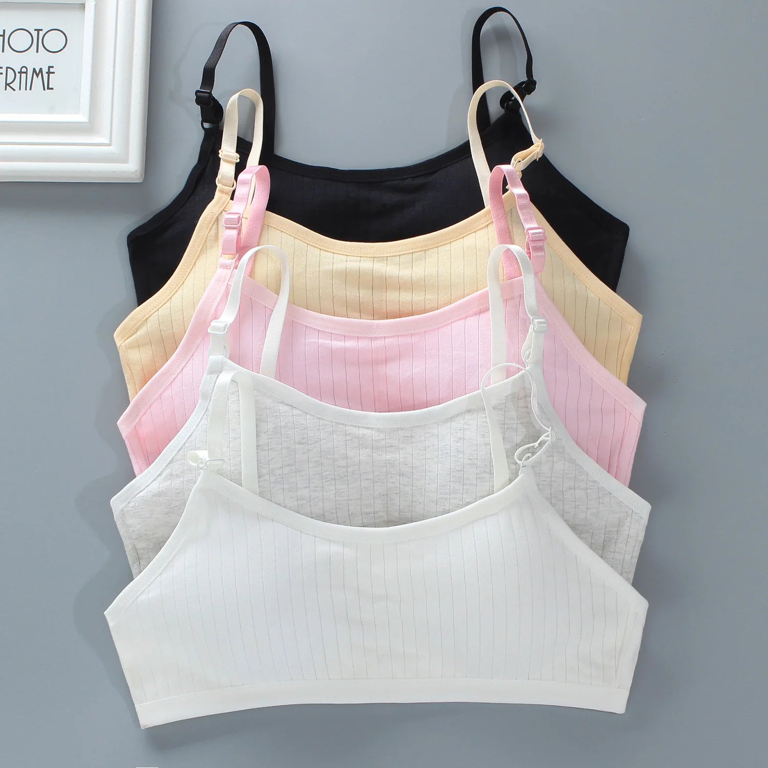Girls Training Bras 4-Pack – Seamless Soft Cotton Vest Bra (Ages 8–20)