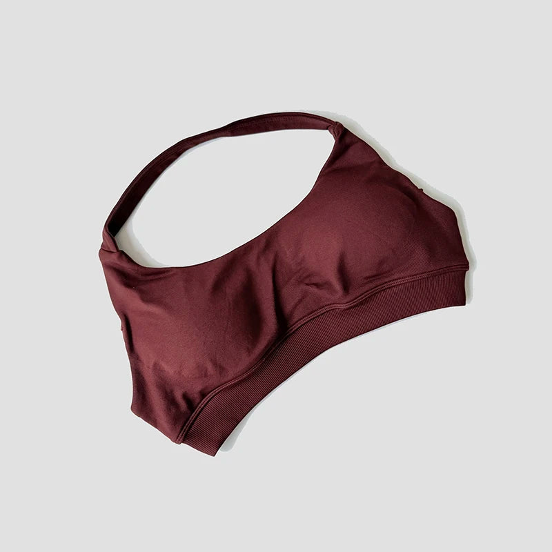 Seamless Halter Neck Strap Bra Sports Bra for Women Sexy Back Padded Yoga Top Bra Gym Crop Top