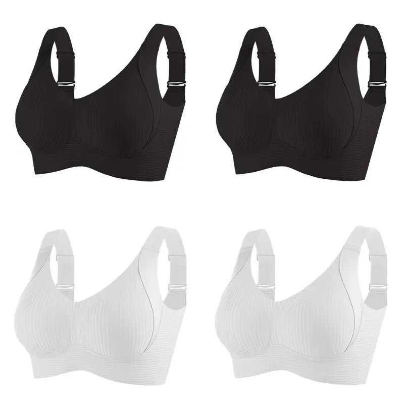 FallSweet 4PCS/set Wireless Push Up Bras for Women Seamless Large Size Bralette Underwear Comfort Breathable Invisible Lingerie
