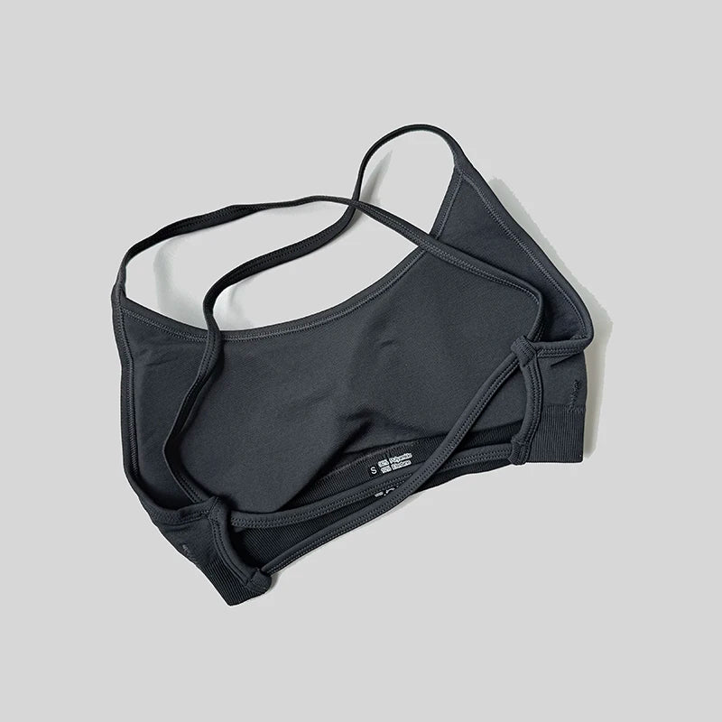 WAREBALL Backless Sports Bra Women Seamless Yoga Top Bra Padded Gym Crop Top Stretchy Breathable Fitness Sports Top