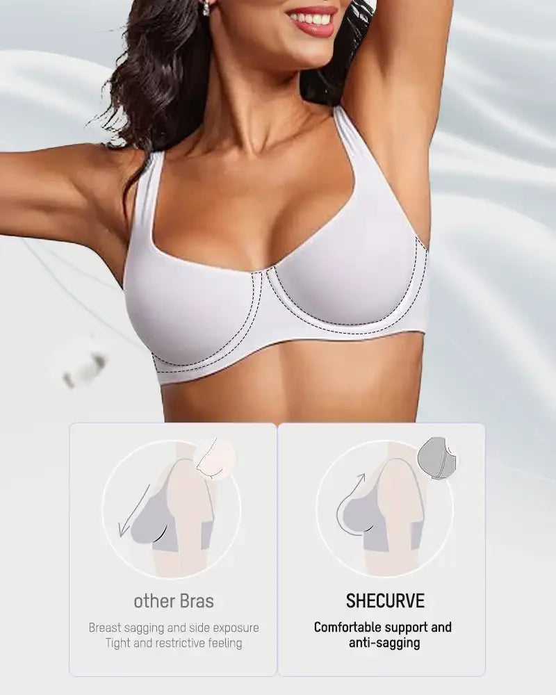 Large Size Underwire Balconette Bra – Seamless Unlined No-Trace Sport Yoga