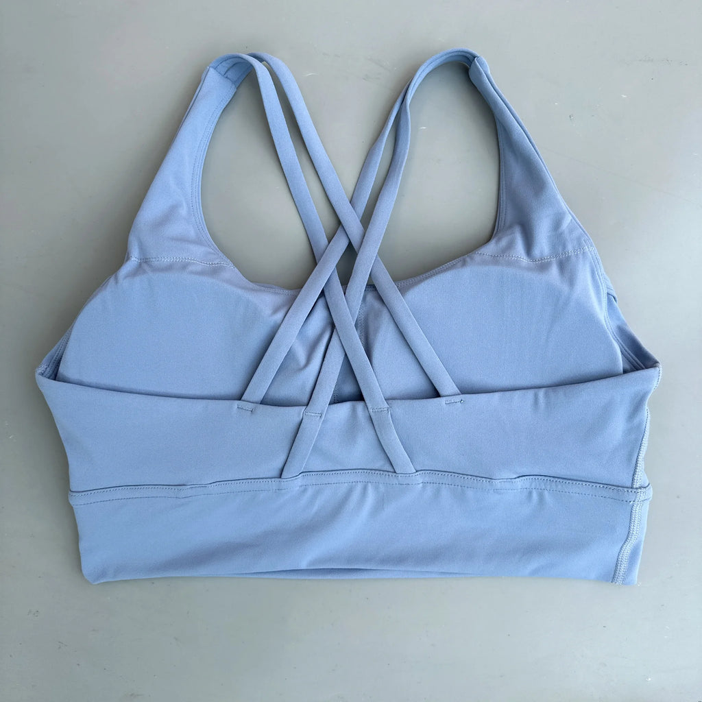 Cross Back Sports Bra Vest – High Support Shockproof Padded Gym Top