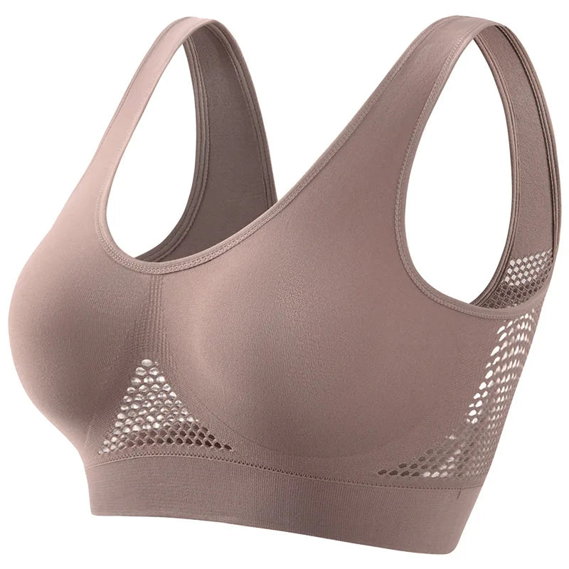 Women's Sports Bra for Small Busts Push-up Fit Fitness Running Yoga Wire-Free Plus Size Breathable Sports Bra S-5XL