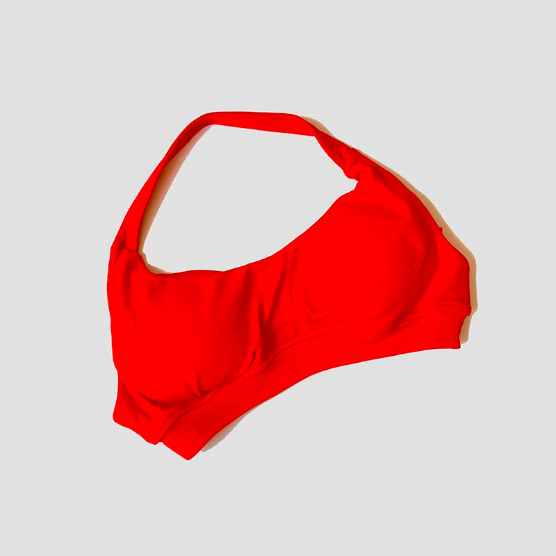 Seamless Halter Neck Strap Bra Sports Bra for Women Sexy Back Padded Yoga Top Bra Gym Crop Top
