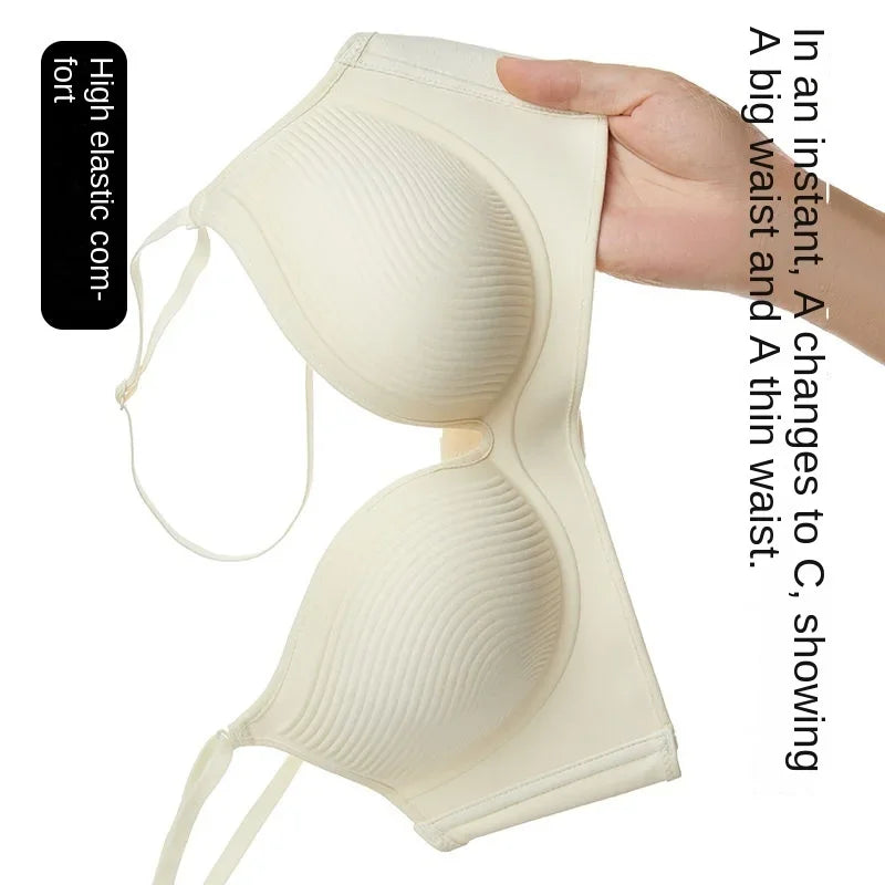 New 2025 10cm Push up Bra for Small Breasts CE Certified Ultra Thick Seamless T-Shirt Bra with 3D Memory Foam Cups